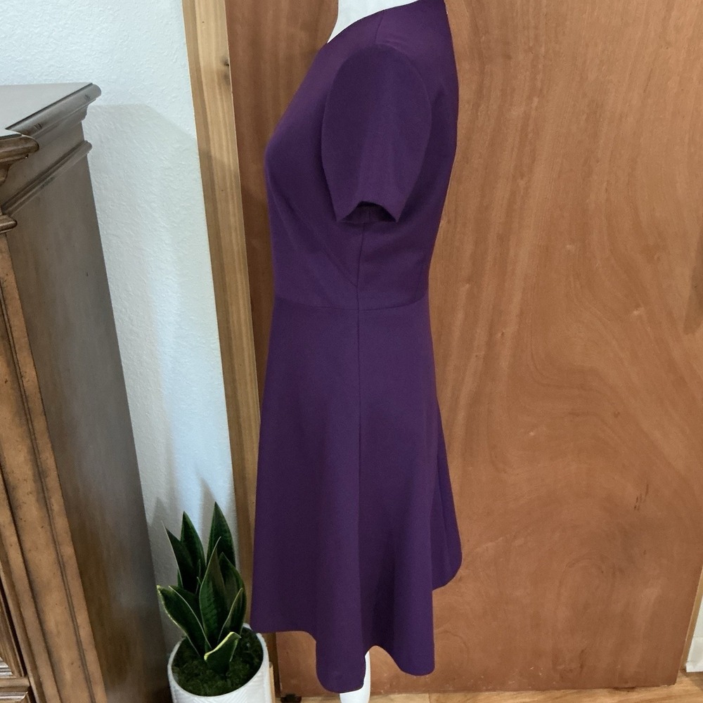 Brooks Brothers Wool Purple A-Line Dress Sz 6 Short Sleeve Career-core Classic - Picture 4 of 16